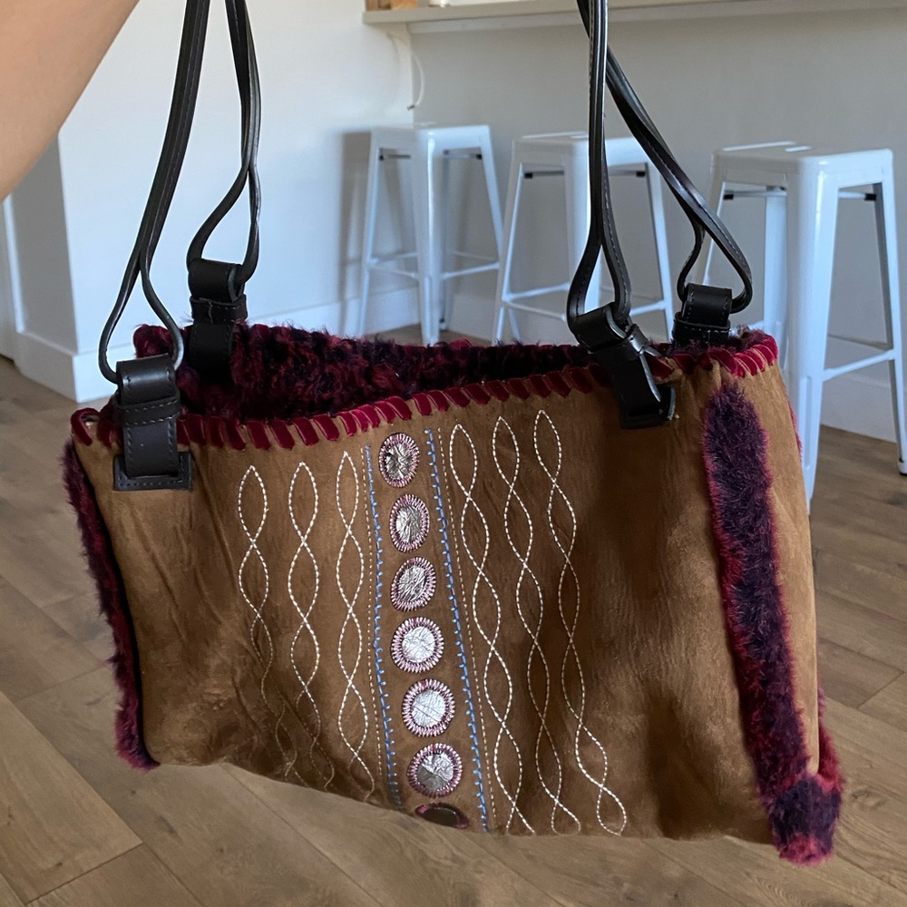 Furry suede purse